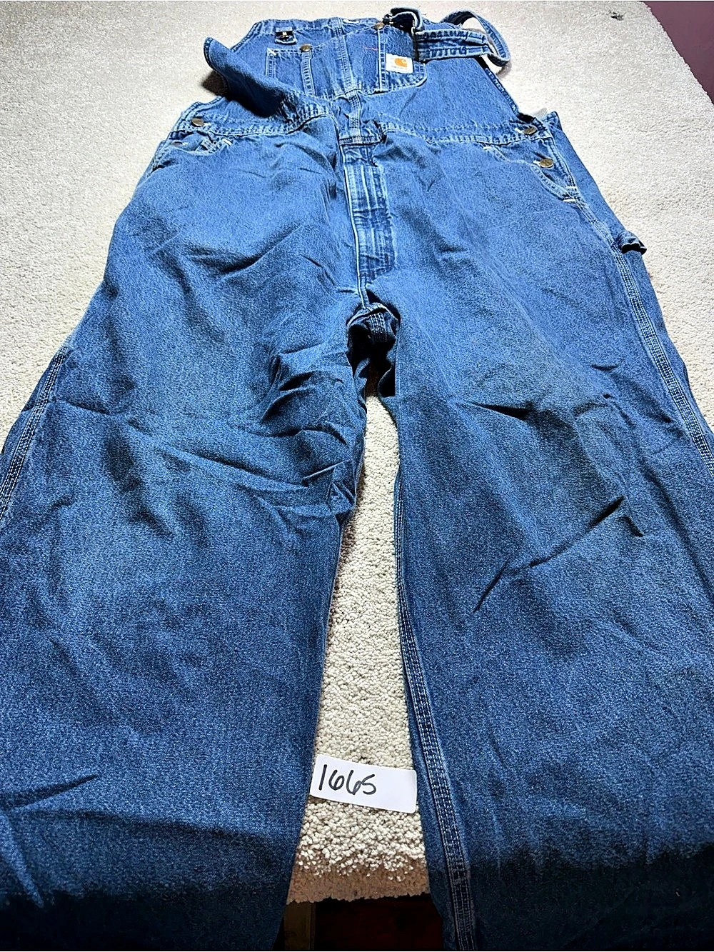 Carhartt Overalls Men 44/34 Denim jeans Workwear Utility Farm